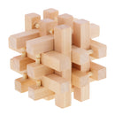 Intellectual Wooden Kong Ming Lock 3D Puzzles Brain Teaser Toy for Kids/Adults Desk Accessories -Untie The Half Ring