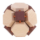 Intellectual Wooden Kong Ming Lock 3D Puzzles Brain Teaser Toy for Kids/Adults Desk Accessories -Unlock The Ball
