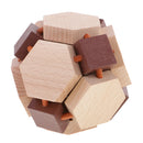 Intellectual Wooden Kong Ming Lock 3D Puzzles Brain Teaser Toy for Kids/Adults Desk Accessories -Unlock The Ball