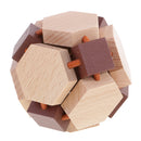 Intellectual Wooden Kong Ming Lock 3D Puzzles Brain Teaser Toy for Kids/Adults Desk Accessories -Unlock The Ball