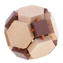 Intellectual Wooden Kong Ming Lock 3D Puzzles Brain Teaser Toy for Kids/Adults Desk Accessories -Unlock The Ball