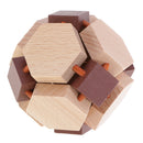 Intellectual Wooden Kong Ming Lock 3D Puzzles Brain Teaser Toy for Kids/Adults Desk Accessories -Unlock The Ball