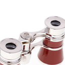3X25 Opera Glasses Binoculars for Musical Concerts (Wine Red, with Chain)