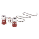 3X25 Opera Glasses Binoculars for Musical Concerts (Wine Red, with Chain)