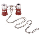 3X25 Opera Glasses Binoculars for Musical Concerts (Wine Red, with Chain)