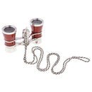 3X25 Opera Glasses Binoculars for Musical Concerts (Wine Red, with Chain)