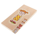 Wooden Cognitive Multilayer Jigsaw Puzzle Cartoon Kids Educational Toy -Girl