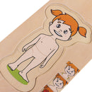 Wooden Cognitive Multilayer Jigsaw Puzzle Cartoon Kids Educational Toy -Girl