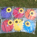 Beautiful 36cm DIY Sunflower Windmill Wind Rotator Kid Outdoor Playground Toy Nursery Venue Decor Kits Orange