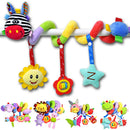 Cute Spiral Activity Stroller Car Seat Cot Lathe Hanging Bell Baby Play Travel Toys Newborn Baby Rattles Infant Soft Plush Toys Lion
