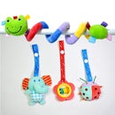Cute Spiral Activity Stroller Car Seat Cot Lathe Hanging Bell Baby Play Travel Toys Newborn Baby Rattles Infant Soft Plush Toys Frog