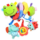 Cute Spiral Activity Stroller Car Seat Cot Lathe Hanging Bell Baby Play Travel Toys Newborn Baby Rattles Infant Soft Plush Toys Frog