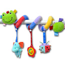 Cute Spiral Activity Stroller Car Seat Cot Lathe Hanging Bell Baby Play Travel Toys Newborn Baby Rattles Infant Soft Plush Toys Frog