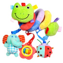 Cute Spiral Activity Stroller Car Seat Cot Lathe Hanging Bell Baby Play Travel Toys Newborn Baby Rattles Infant Soft Plush Toys Frog