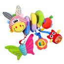Cute Spiral Activity Stroller Car Seat Cot Lathe Hanging Bell Baby Play Travel Toys Newborn Baby Rattles Infant Soft Plush Toys Yellow Mouth Deer