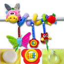 Cute Spiral Activity Stroller Car Seat Cot Lathe Hanging Bell Baby Play Travel Toys Newborn Baby Rattles Infant Soft Plush Toys Yellow Mouth Deer