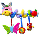 Cute Spiral Activity Stroller Car Seat Cot Lathe Hanging Bell Baby Play Travel Toys Newborn Baby Rattles Infant Soft Plush Toys Yellow Mouth Deer