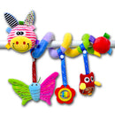 Cute Spiral Activity Stroller Car Seat Cot Lathe Hanging Bell Baby Play Travel Toys Newborn Baby Rattles Infant Soft Plush Toys Yellow Mouth Deer