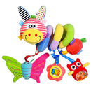 Cute Spiral Activity Stroller Car Seat Cot Lathe Hanging Bell Baby Play Travel Toys Newborn Baby Rattles Infant Soft Plush Toys Yellow Mouth Deer