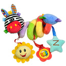 Cute Spiral Activity Stroller Car Seat Cot Lathe Hanging Bell Baby Play Travel Toys Newborn Baby Rattles Infant Soft Plush Toys Red Mouth Deer