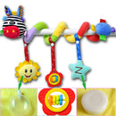 Cute Spiral Activity Stroller Car Seat Cot Lathe Hanging Bell Baby Play Travel Toys Newborn Baby Rattles Infant Soft Plush Toys Red Mouth Deer