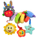 Cute Spiral Activity Stroller Car Seat Cot Lathe Hanging Bell Baby Play Travel Toys Newborn Baby Rattles Infant Soft Plush Toys Red Mouth Deer