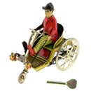 Retro Gentleman Riding Tricycle Model Wind-up Clockwork Tin Toy Collectibles Decoration Kids Gift