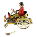 Retro Gentleman Riding Tricycle Model Wind-up Clockwork Tin Toy Collectibles Decoration Kids Gift