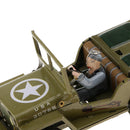 Vintage Army Green Jeep Clockwork Tin Toy Collectible Gift with Wind-Up Key