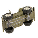 Vintage Army Green Jeep Clockwork Tin Toy Collectible Gift with Wind-Up Key