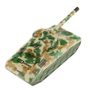 Vintage Camouflage Tank Clockwork Tin Toy Collectible Gift with Wind-Up Key