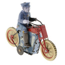 Vintage Policeman Riding Motorcycle Clockwork Tin Toy Collectible Gift with Wind-Up Key