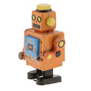 10cm Vintage Wind Up Clockwork Mechanical Walking Tin Robot Toy Gift Collectibles Yellow