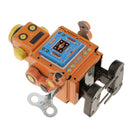 10cm Vintage Wind Up Clockwork Mechanical Walking Tin Robot Toy Gift Collectibles Yellow