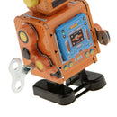 10cm Vintage Wind Up Clockwork Mechanical Walking Tin Robot Toy Gift Collectibles Yellow