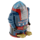 New Old-fashioned Wind Up Clockwork Mechanical Walking Tin Mechanical Robot Model Toy Xmas Gift Blue