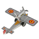 Vintage Style Silver Gray Wind Up Propeller Aircraft Tin Toys Collectible Gift for Kids Adults