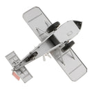 Vintage Style Silver Gray Wind Up Propeller Aircraft Tin Toys Collectible Gift for Kids Adults