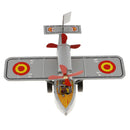 Vintage Style Silver Gray Wind Up Propeller Aircraft Tin Toys Collectible Gift for Kids Adults