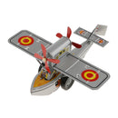 Vintage Style Silver Gray Wind Up Propeller Aircraft Tin Toys Collectible Gift for Kids Adults