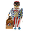 Retro Mechanical Wind Up Walking Old Monkey On Business with Suitcase and Crutch Model Tin Clockwork Toy Collectibles