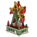 Christmas Music Box Xmas Mini Ferris Wheel Musical Toy Clockwork Ornaments Party Decor Xmas Sownman Bear Pattern
