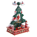 Toy Music Box Christmas Music Box Tree w/ Mini Snowman Hanging Xmas Kids Wind Up Toy Gift Clockwork Ornament Decor