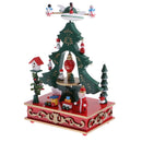 Toy Music Box Christmas Music Box Tree w/ Mini Snowman Hanging Xmas Kids Wind Up Toy Gift Clockwork Ornament Decor
