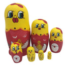 7Pcs Wooden Russian Nesting Dolls Handmade Lovely Baby Toys Cute Chicks Matryoshka Cartoon Animals Pattern Dolls Christmas Gifts