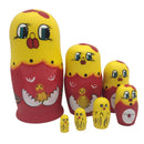 7Pcs Wooden Russian Nesting Dolls Handmade Lovely Baby Toys Cute Chicks Matryoshka Cartoon Animals Pattern Dolls Christmas Gifts