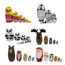 7Pcs Wooden Russian Nesting Dolls Handmade Lovely Baby Toys Cute Chicks Matryoshka Cartoon Animals Pattern Dolls Christmas Gifts