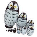Wooden Russian Nesting Dolls 10Pcs Cute Owls Traditional Wishing Matryoshka Sorting and Stacking Dolls Handmade Meaningful Kids Toys/Birthday Christmas Gifts Home Decoration