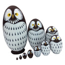 Wooden Russian Nesting Dolls 10Pcs Cute Owls Traditional Wishing Matryoshka Sorting and Stacking Dolls Handmade Meaningful Kids Toys/Birthday Christmas Gifts Home Decoration