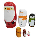 Wooden Russian Nesting Dolls 6Pcs Cute Santa Claus Traditional Wishing Matryoshka Sorting and Stacking Dolls Handmade Meaningful Kids Toys/Birthday Christmas Gifts Home Decoration
